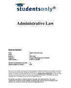 Administrative Law Samenvatting 