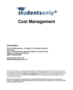 Cost Management Strategies For Business Decisions Samenvatting 
