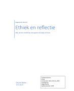 Praktijkleren 3, Reflectie & ethiek (cijfer: 9)