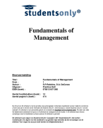 Fundamentals of Management Samenvatting 