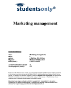 Marketing management Samenvatting 