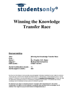 Winning the Knowledge Transfer Race Samenvatting 