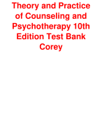 Theory and Practice of Counseling and Psychotherapy 10th Edition Test Bank by Gerald Corey