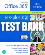 Test Bank For Exploring Microsoft Office 2019 Introductory 1st Edition All Chapters