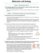Molecular cell biology: Previous exam questions