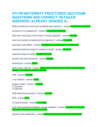 ATI PN MATERNITY PROCTORED 2023 EXAM  QUESTIONS AND CORRECT DETAILED ANSWERS |ALREADY GRADED A+   