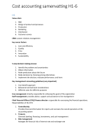Samenvatting cost accounting