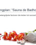 Marketingplan, sauna de badhoeve