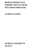 Biopsychosociale Perspectieven op de Psychopathologie I