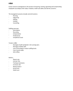 Summary Hospitality Operations Performance First Impression