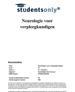 Neurologie voor verpleegkundigen Samenvatting 