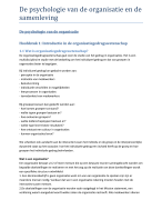 Samenvatting psychologie van de organisatie en de samenleving (POS)