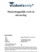 Maatschappelijk werk in uitvoering Samenvatting 