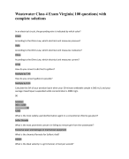 Wastewater Class 4 Exam Virginia| 100 questions| with complete solutions 
