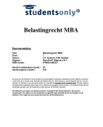 Belastingrecht Samenvatting