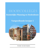 Ruimtelijke Planning en Stedenbouw Hoorcolleges Vastgoedkunde Leerjaar 2 