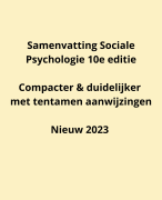 Samenvatting Sociale Psychologie 4e druk - compact en helder