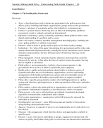 Summary Making Health Policy Understanding Public Health