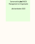 Samenvatting les 1 Management en Organisatie NCOI nov 2023