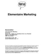 Elementaire marketing Samenvatting 