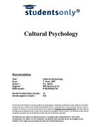 Cultural Psychology Samenvatting 