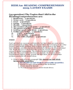 HESI A2: READING COMPREHENSION 2023 ACTUAL LATEST EXAMS