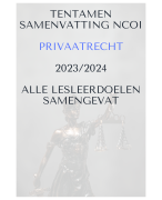 Privaatrecht samenvatting NCOI alle lesleerdoelen samengevat