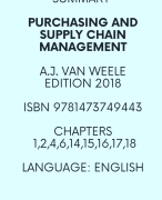 Summary Purchasing and Supply Chain Management 7t edition, 9781473749443, Arjan van Weele, chapters 