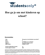 Hoe ga je om met kinderen op school? Samenvatting 
