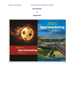 Sportmarketing Samenvatting en begrippenlijst Robert Kok en Hugo Gruijters 