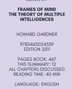Summary Frames Of Mind The Theory of Multiple Intelligences - Entire book summarized - Howard Gardner - 9780465024339