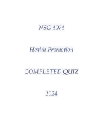 NSG 4074 HEALTH PROMOTION COMPLETED QUIZ 2024