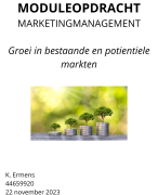 Geslaagde moduleopdracht NCOI Marketingmanagement - met feedback cijfer 8,5