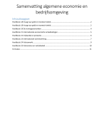 Formuleblad algemene economie (alle hoofdstukken); Algemene economie & bedrijfsomgeving; HBO Accountancy