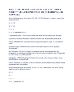 WGU C784 - APPLIED HEALTHCARE STATISTICS OBJECTIVE ASSESSMENT #1| 100 QUESTIONS AND ANSWERS