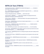 NFPA 24 Test (TFM10) Exam Questions and Answers (Latest Update ) (30 Qs)