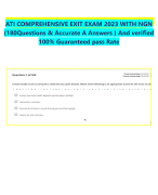 ATI COMPREHENSIVE PREDICTOR LATEST UPDATE 2023-2024 QUESTIONS AND CORRECT ANSWERS GUARANTEED A+ AT FIRST ATTEMPT