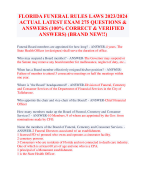 FLORIDA FUNERAL RULES LAWS 2023/2024  ACTUAL LATEST EXAM 275 QUESTIONS &  ANSWERS (100% CORRECT & VERIFIED  ANSWERS) (BRAND NEW!!)