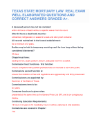 TEXAS STATE MORTUARY LAW REAL EXAM WELL ELABORATED QUESTIONS AND  CORRECT ANSWERS GRADED A+.