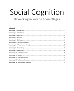 Social Cognition Uitwerkingen Hoorcolleges