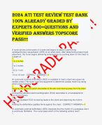 2024 Ati test review TEST bank  100% ALREADY GRADED BY EXPERTS 800+QUESTIONS AND VERIFIED ANSWERS TO
