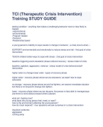 TCI (Therapeutic Crisis Intervention) Training STUDY GUIDE