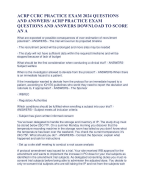 ACRP CCRC PRACTICE EXAM 2024 QUESTIONS  AND ANSWERS/ ACRP PRACTICE EXAM  QUESTIONS AND ANSWERS DOWNLOAD TO SCORE  AN A