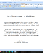 Cry of the cat english summary