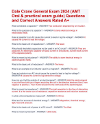 Dale Crane General Exam 2024 (AMT Oral & practical exam guide) Questions and Correct Answers Rated A+