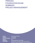 PRINCE2 Projectmanagement Foundation Exam Summary (EN) (Very Complete)