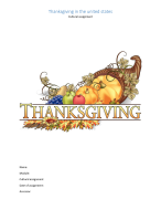  Thanksgiving Reader United States, Culutral Awareness