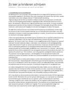 Samenvatting \'Zo leer je kinderen schrijven\' hoofdstuk 1, 2 en 3