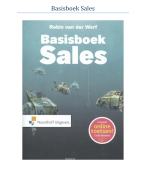 Basisboek Sales - Samenvatting