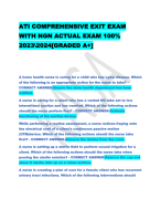 ATI COMPREHENSIVE EXIT EXAM  WITH NGN ACTUAL EXAM 100%  2023\2024[GRADED A+] 